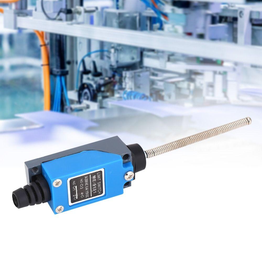 250VAC 50~60Hz ME-9101 Limit Switch 115VDC Flexible Spring Rod Micro Limit Switch Auto Reset 1NO 1NC Travel Switch