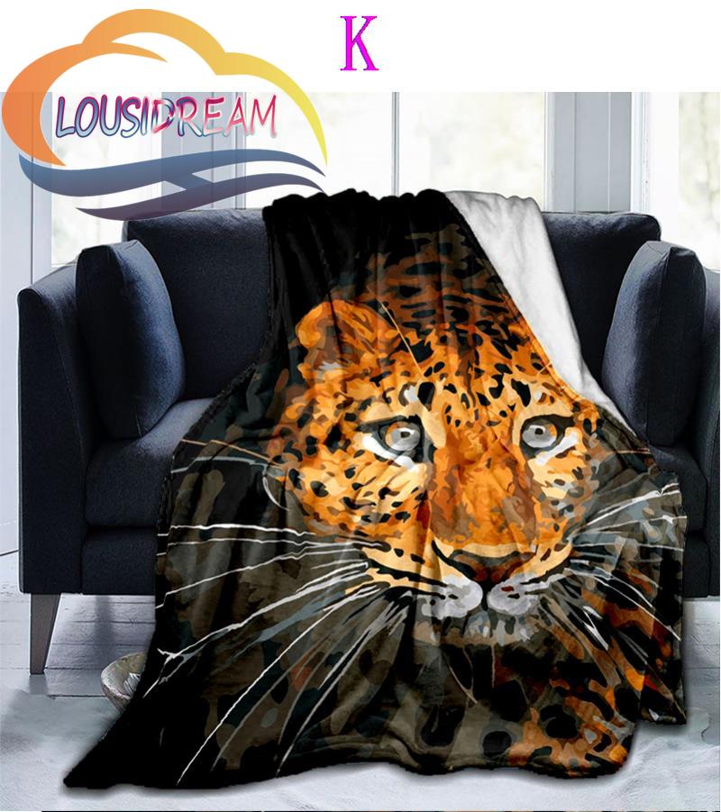 Animal Forest Cheetah Leopard Fluffy Blanket Flannel Warmth Soft Plush Sofa Bed Throw Blanket  Plush Throw Blanket