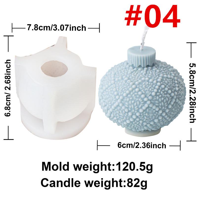 Geometrische Weihnachts-Kugel Kerze Silikonform Glockendesign Geeignet für Aromatherapie-Kerzen Gips-Bastelarbeiten Weihnachts-Heimdekoration
