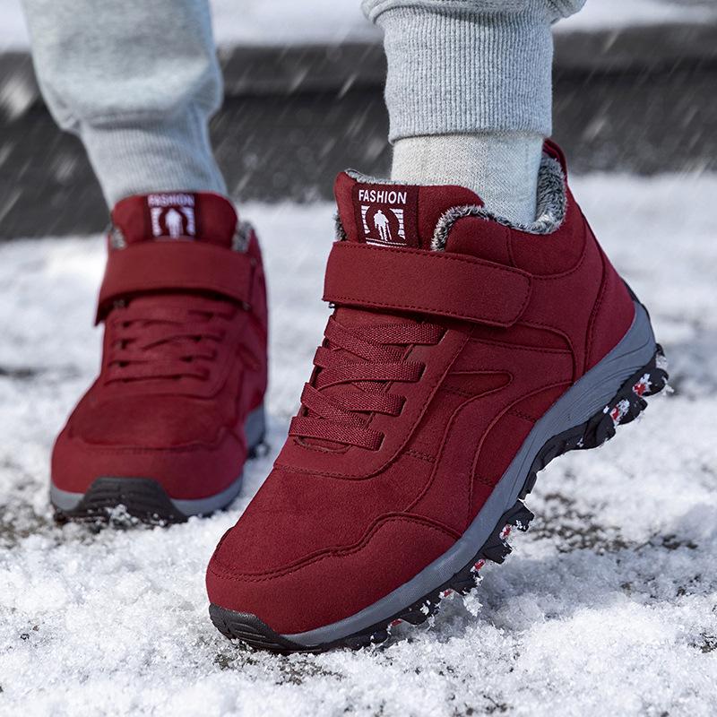 Warm Cotton Shoes, Velvet Men's Winter Thickened Walking Shoes, Father Shoes Soft Sole Non-slip