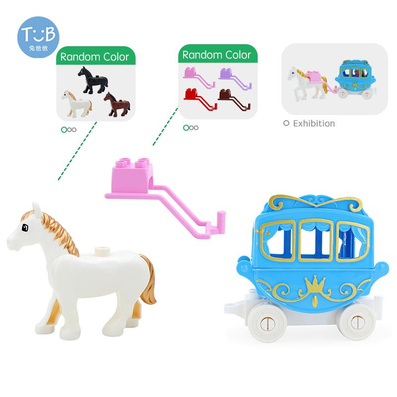 Big Building Blocks Marine Farm Animal Cat Dog Accessories Lion Shark Compatible With Duploed City Education Children Gift Toys