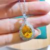 Explosive big water drop pear type zircon necklace women's high texture full diamond 12 * 16 zircon pendant