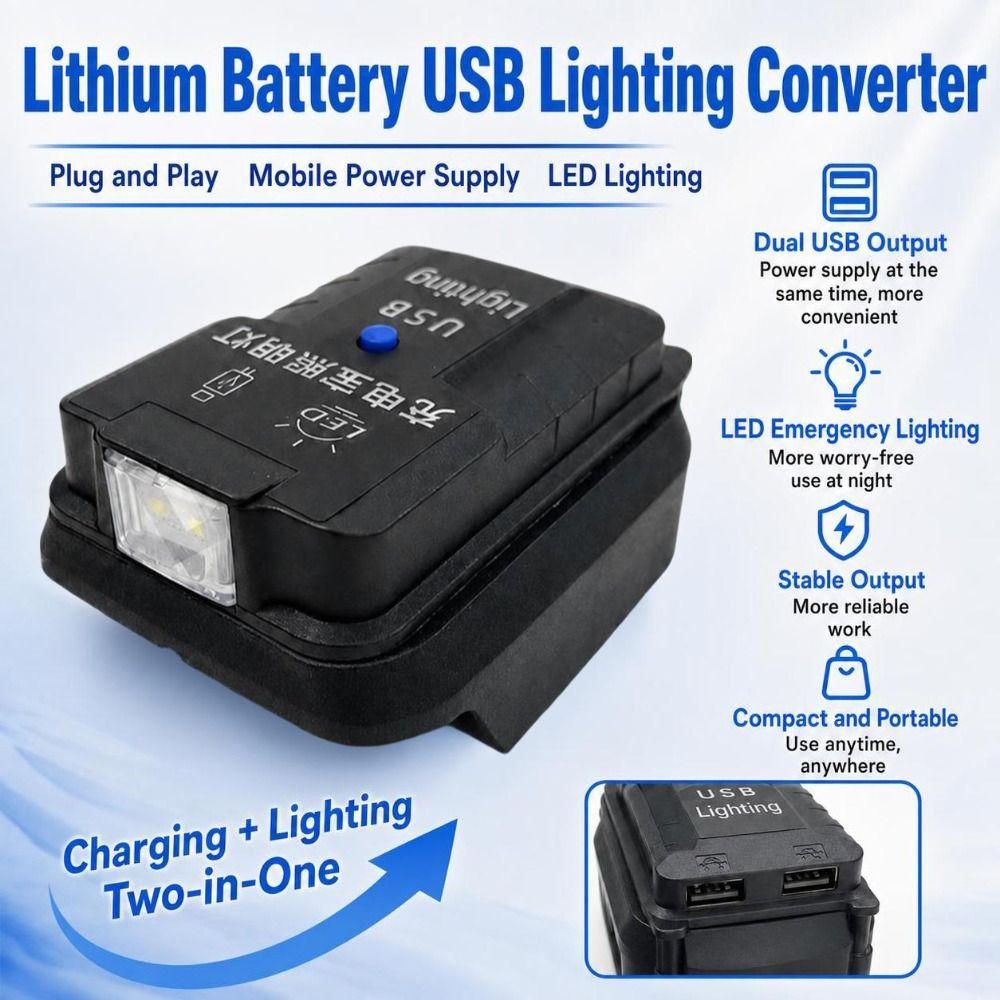 USB nabíjení USB baterie Invertor LED světlo Konvertor lithiové baterie pro baterii Makita 18V