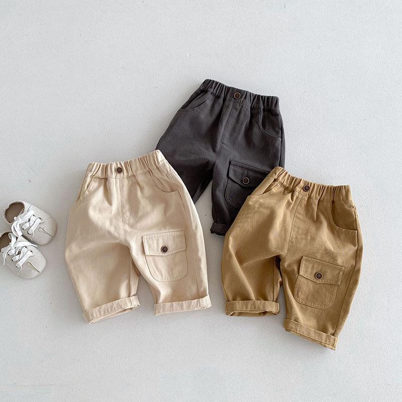 Kids Casual Pants Children Girls Cute Solid Color Loose Trousers Boys Thin Style Cargo Pant