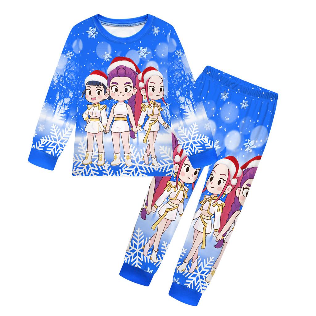 

Детский Девочки K-POP Руми Зои Мира Рождественский Принт Повседневный С Длинными Рукавами Футболка Брюки Штаны Комплект Одежды 160cm