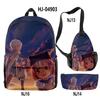 Classic Novelty Peculiar Cool School-Live 3D Print 3pcs/Set pupil School Bags Travel Laptop Backpack Chest Bag Pencil Case