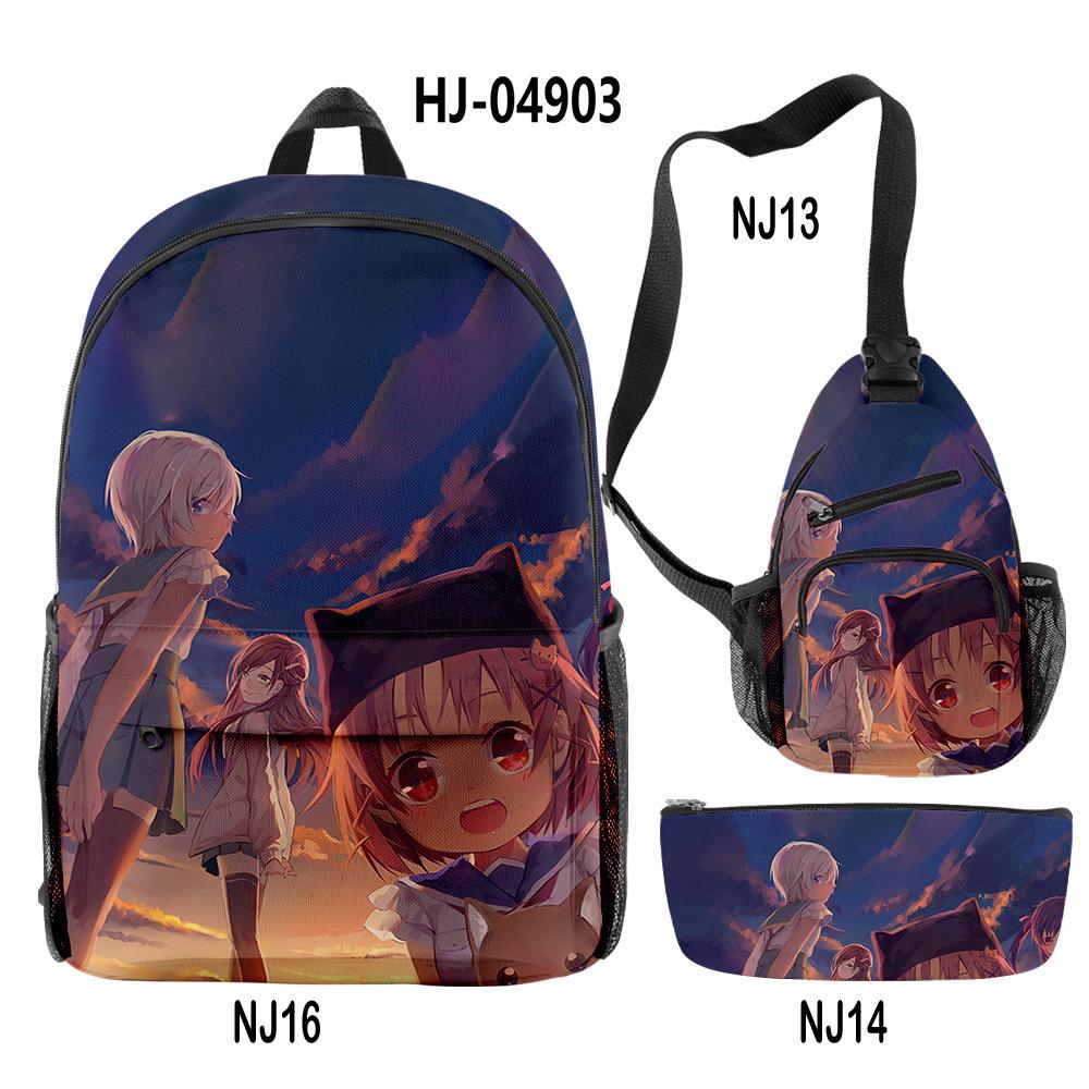 Classic Novelty Peculiar Cool School-Live 3D Print 3pcs/Set pupil School Bags Travel Laptop Backpack Chest Bag Pencil Case
