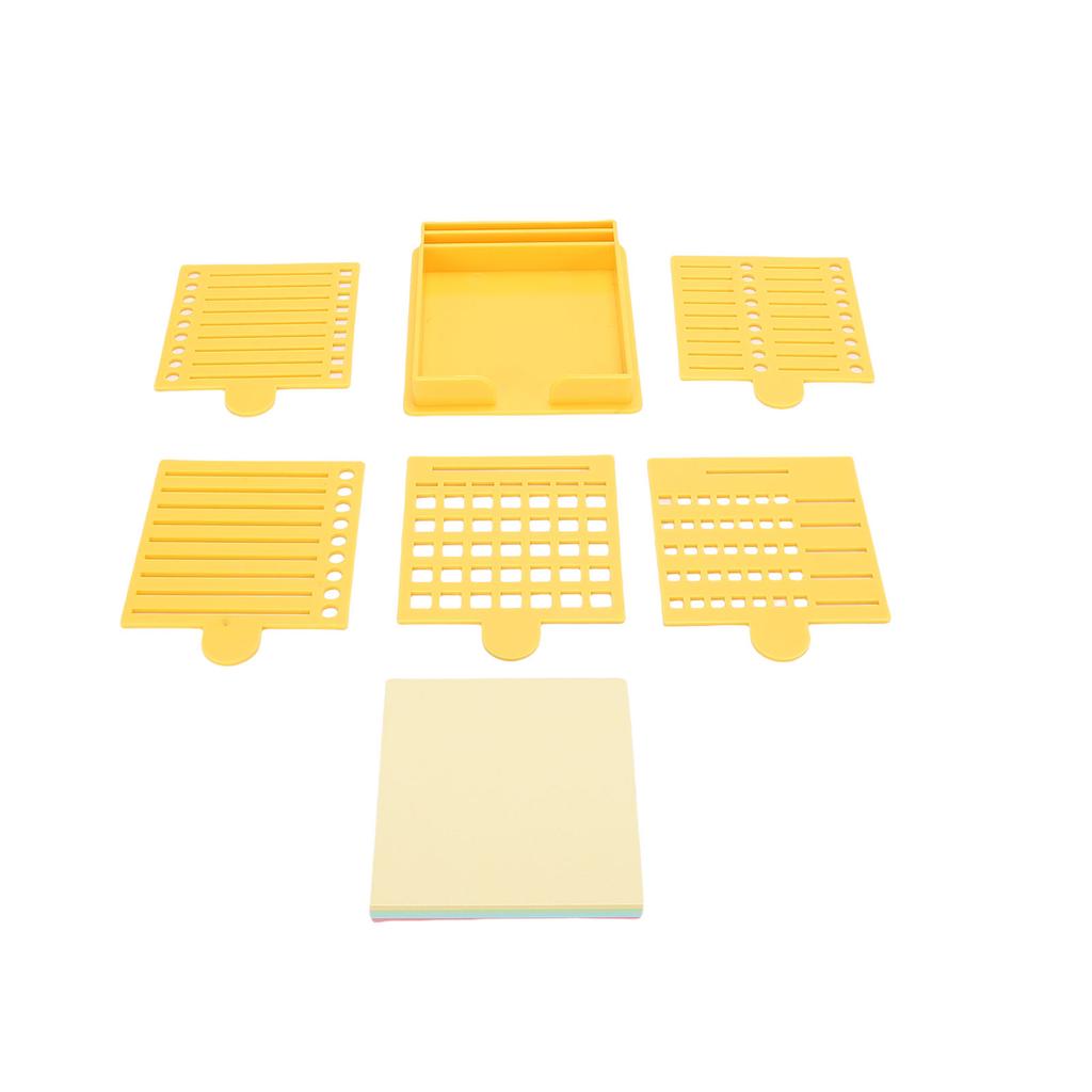 Post-itmallset 5 mallar och 1 färgad Post-it Återanvändbar hållare Förvaringslåda för att hantera att-göra-listor Gul