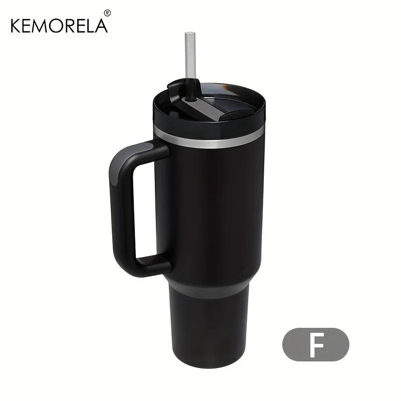 1200ML 304 Stainless Steel Insulated Water Bottle Thermal Coffee Car Cup Cold Hot Mugs Vacuum Flask With Handle Straw For Sport 1200ml