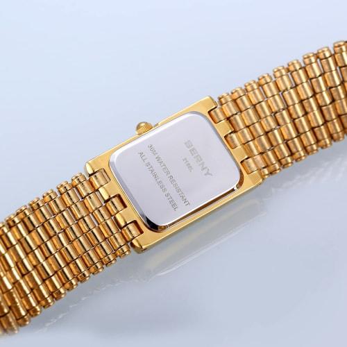 BERNY Women's Quartz Watch, 3 ATM Water Resistant, Luxury Gold Watch with Bracelet Tool Included (Gold)