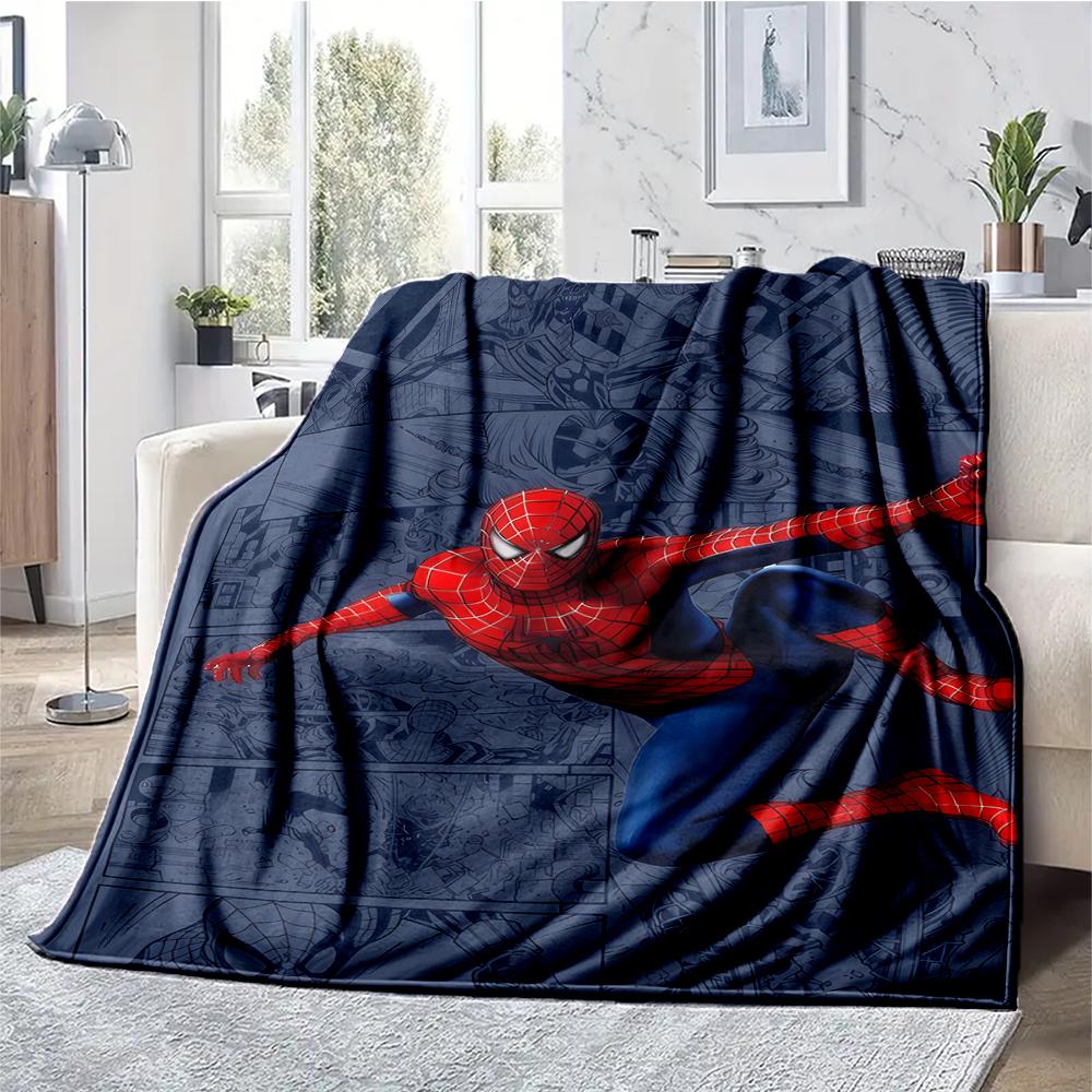 Spider Man Theme Printed Blanket - Perfect for Couch, Bed, Travel & Outdoor Use | Machine Washable, Cozy & Durable.