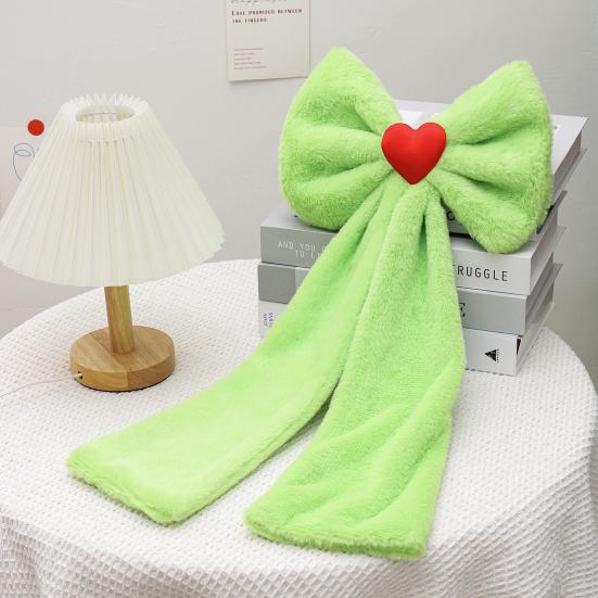 Large Plush Velvet Bow Giant Green Decorative Bow with Long