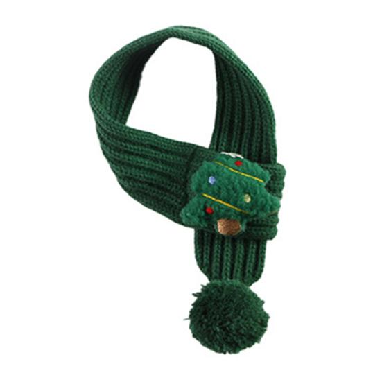 Christmas Pet Scarf Adjustable Size Snowman Santa Claus Xmas Tree Decor Festive Design Pet Cat Knitting Scarf Photo Prop