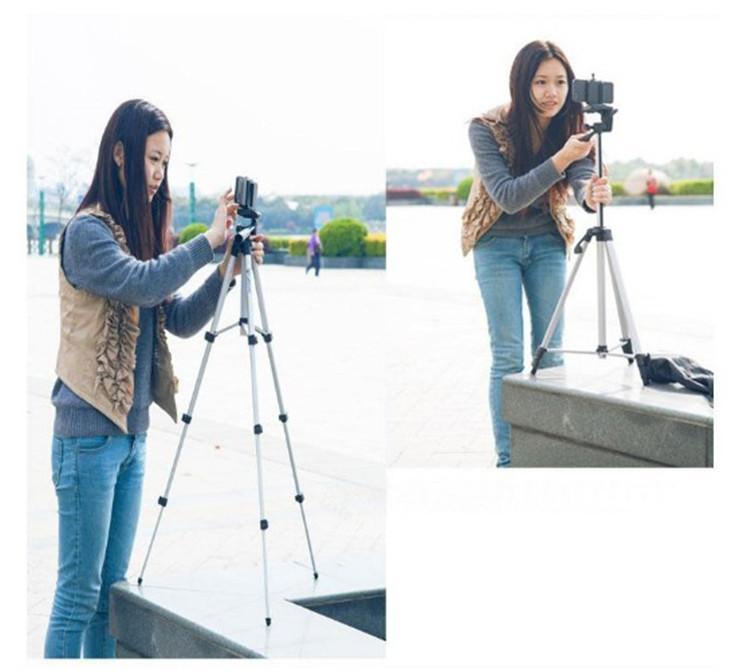 Aluminum Tripod With Threeway Head For Camera And Phone Stabilization Home Office Photography