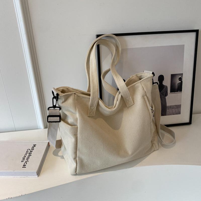 Casual corduroy messenger women's bag autumn and winter new literary and lazy wind large-capacity commuting shoulder tote bag