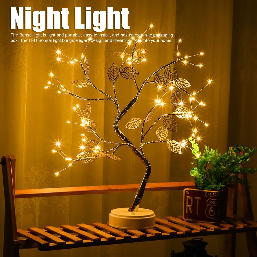 Touch Switch Artificial Leaf Bonsai LED Lamp 72 LEDs Leaf Tree Lamp Tree Shape Lamp  Christmas