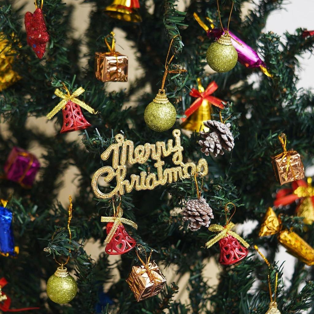 70 Stück Mini Weihnachtsbaumschmuck Set | Wunderschöne Weihnachtsbaumhängekugeln & Dekoartikel | Weihnachtsbaumschmuck