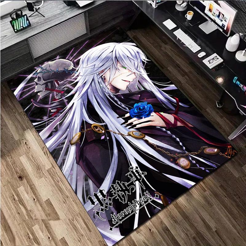 1Pc Black Butler Print Rug - home decoration Carpet For Living Room Bedroom Flooring Computer Chair Area Rug