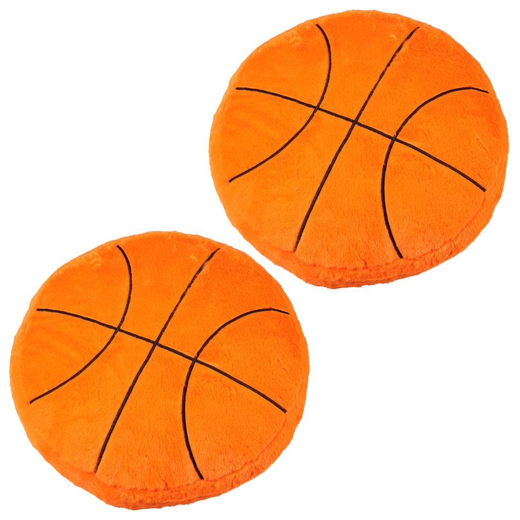 2Pcs Plush Soccer Pillow Soft Basketball Shaped Throw Pillow Cute Stuffed Home Decor Multipurpose Bed Cushion for Kids Room Sofa