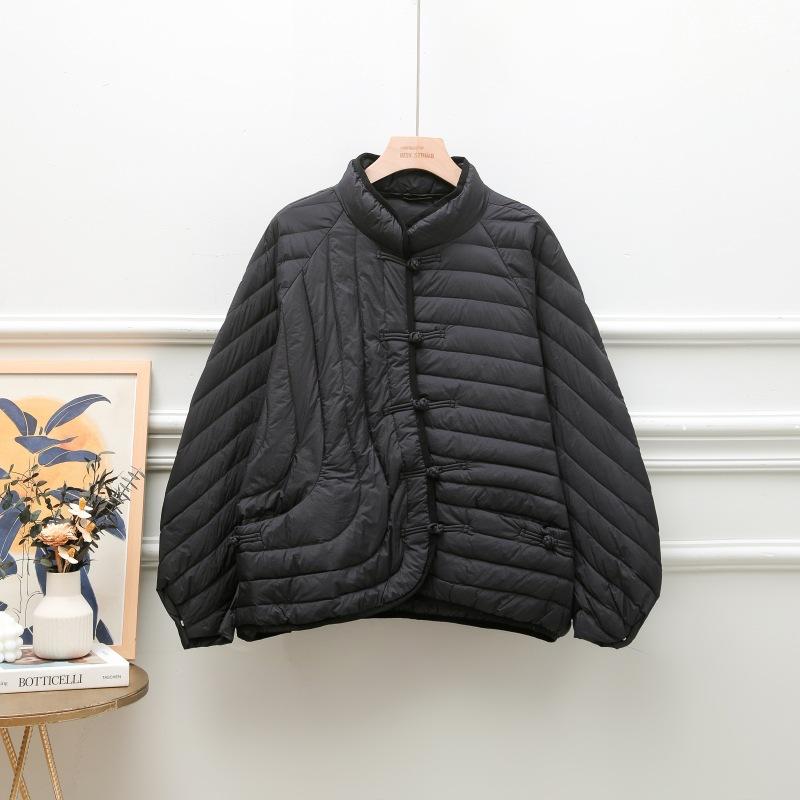 Autumn and Winter Women Ultra Light White Duck Down Jacket Oversize Loose Causal Short Puffer Coat Vintage Female Parkas