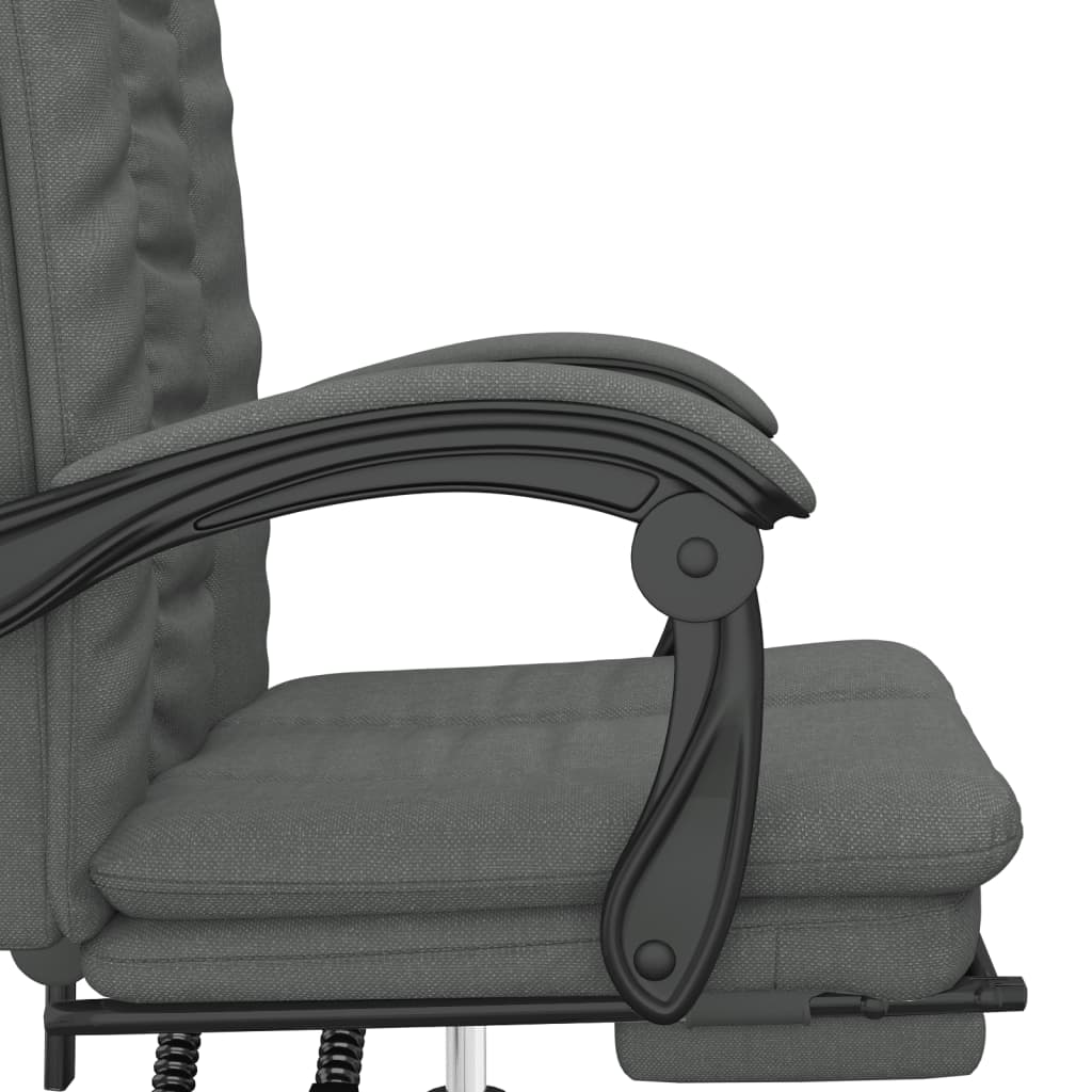 Office Chair with Reclining Function Dark Gray Fabric