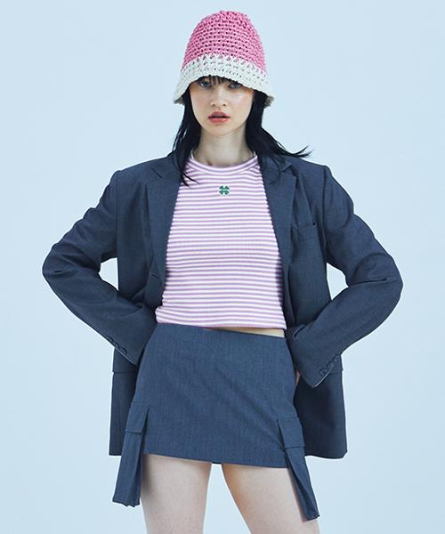 Fake Mama Clover Stripe T-Shirt_Pink