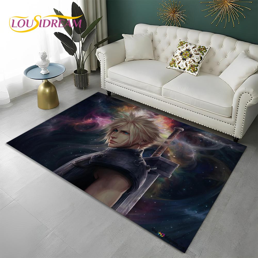 FF14 Gamer HD Final Fantasy Spiel 3D-Teppich für Zuhause, Wohnzimmer, Schlafzimmer, Sofa, Fußmatte, Dekor, Kinderbereich, rutschfeste Bodenmatte