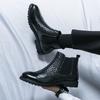Men's Chelsea Boots Spring Woven Vintage Sleeve Mid-top Martin Boots Men's Single Boots