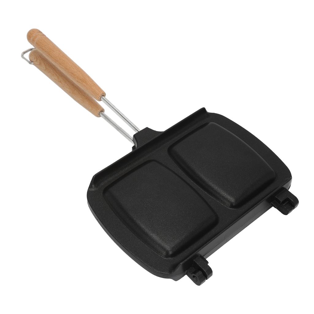 Sandwich Baking Pan Double Side Sandwich Maker Anti Stick with Detachable Handle Sandwich Skillet for Gas Stove Egg Toast