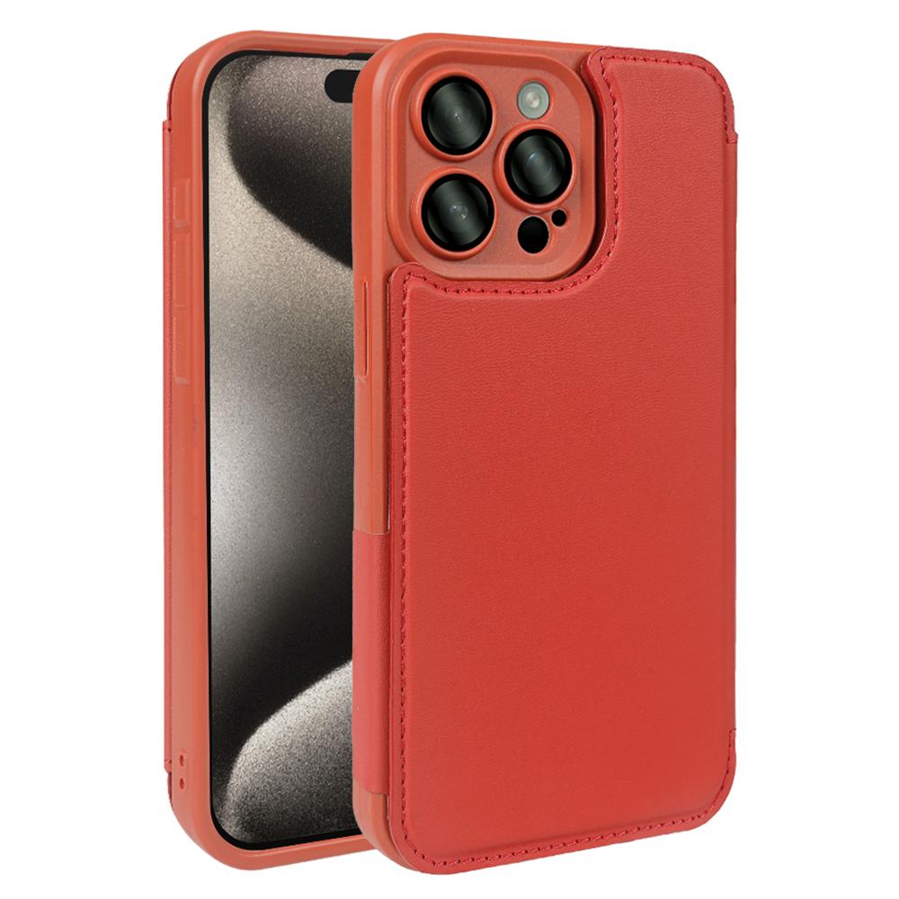 For iPhone 15 Pro Magnetic Case RCS Eco Friendly Flip Phone Cover with Kickstand RFID Blocking