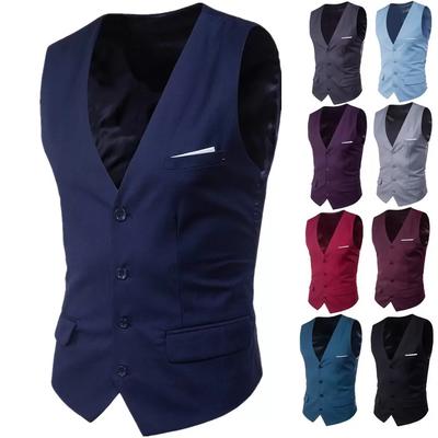 Pánská vestička do obleku Vesta Business Casual Slim Ženich Svatební svědek Pánské společenské vesty Blazer Vestičky Formální společenské oblečení