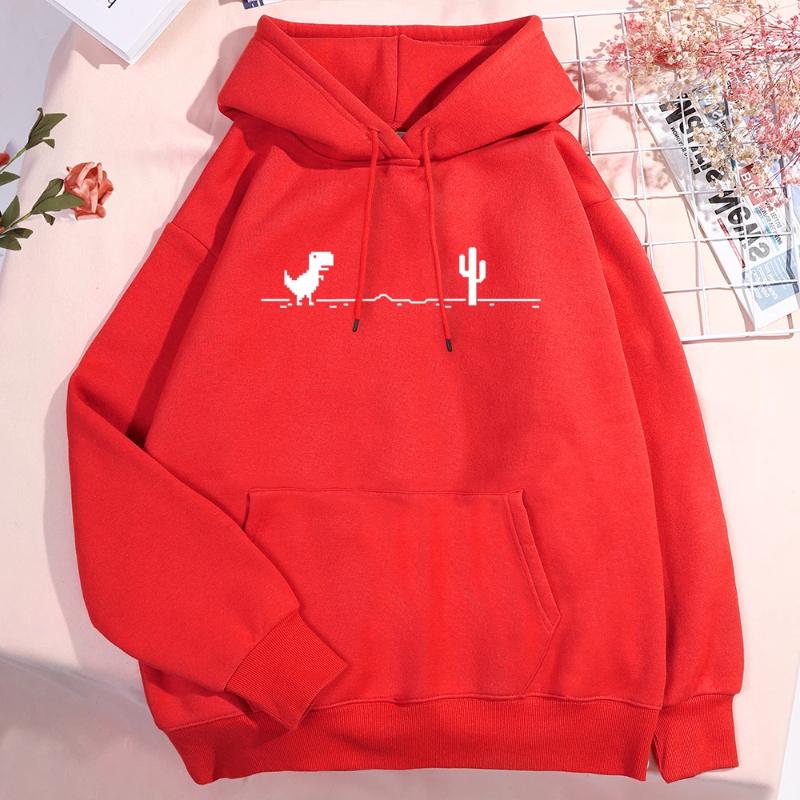 Malfunction Little Dinosaur Hoody Men Women New Thicken Pullover Hoodie Cute Pocket Sweatshirt Autumn Warm O-Nec Hoody