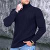 Men Autumn Winter Turtleneck Sweater Top Solid Color Long Sleeve High Neck Basic Sweater Top Winter Clothing
