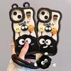 Coffee Briquette Doll Lanyard Suitable for Apple 16PRO Mobile Phone Case Huawei Oppo Xiaomi VivoS19 Dual Stand