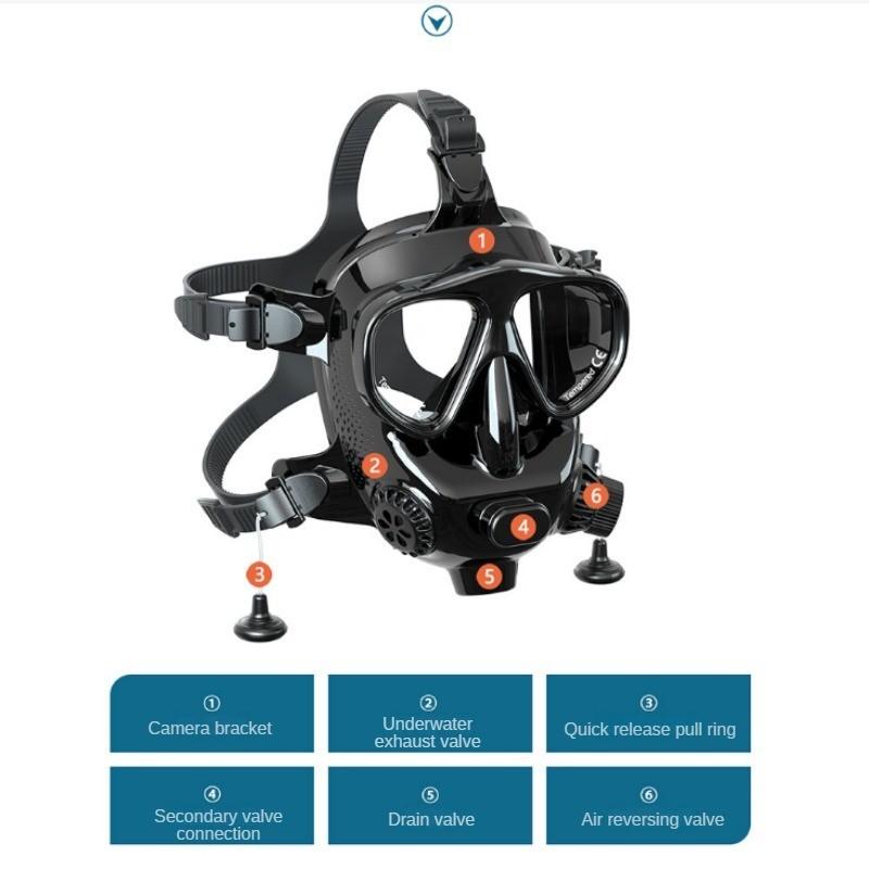 Underwater Breathing Sports Equipment Silicone Full Face Diving Mask Snorkeling Suit Diving Goggles Mask