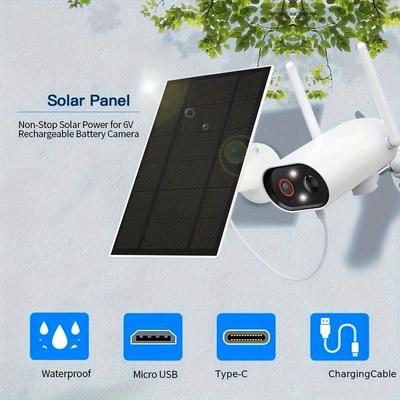 Solar Panels for Charging Security Cameras. Solar Panels for Wireless Cameras. 360° Adjustable Installation