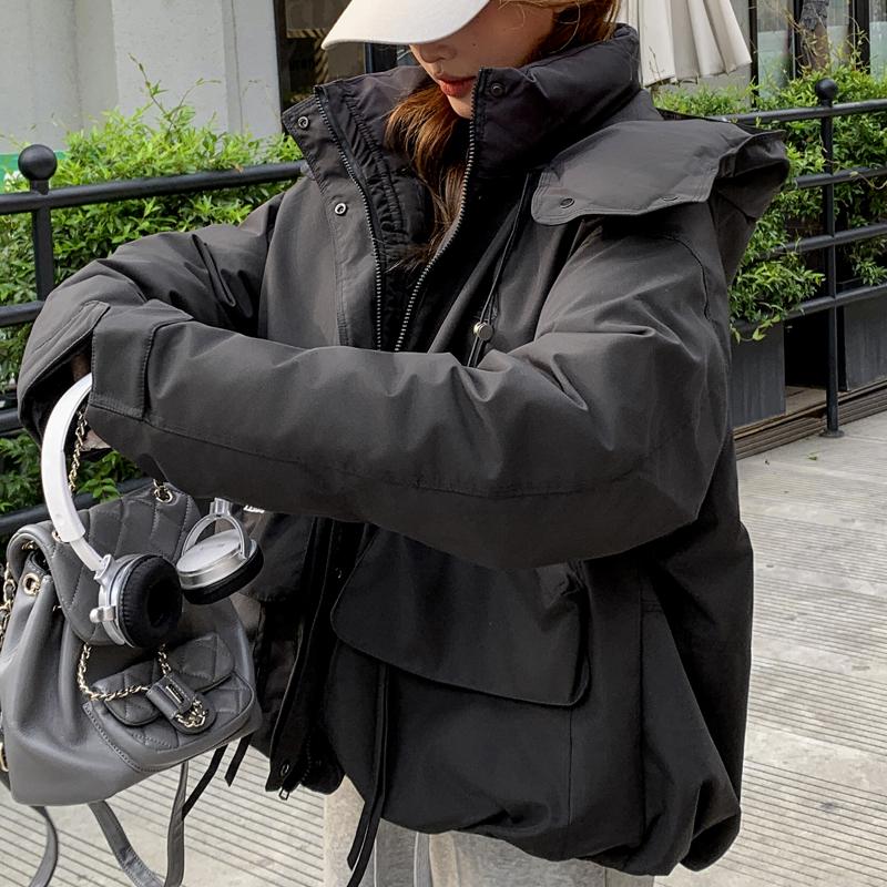 Módní Zimní Dámské Kabáty s Kapucí Hrubé Teplé Parky Volné Svrchní Oblečení Dámské Bundy