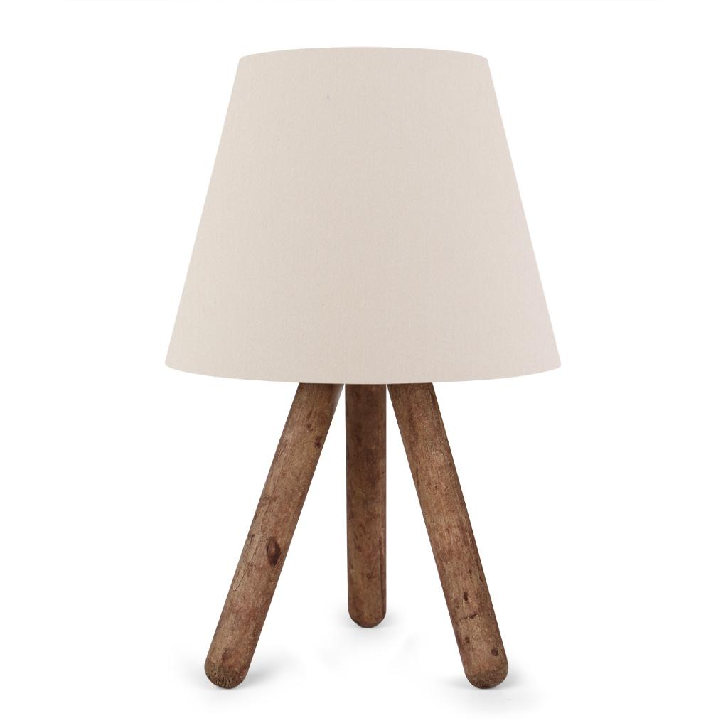 

Three Leg Wooden Lampshade Cream Fabric Headboard Bedroom Children s Room Table Lamp