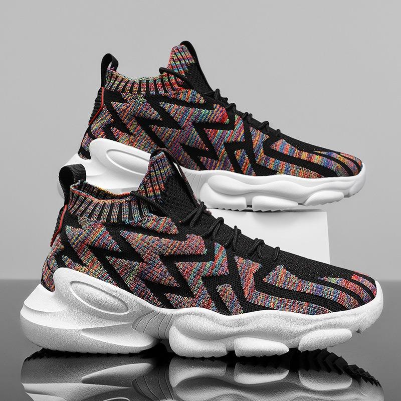 Summer fly-woven breathable casual sports shoes fashion trend versatile running shoes new lightweight men's shoes mesh