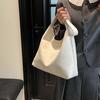 Large Capacity Solid Color Handbag Elegant French Underarm Bag Classic Soft PU Tote Bag  Daily