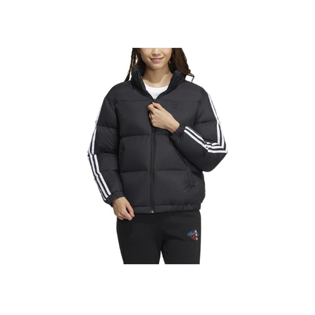 adidas Neo High Collar Zip-Up Down Jacket Women Outerwear Black HM3551