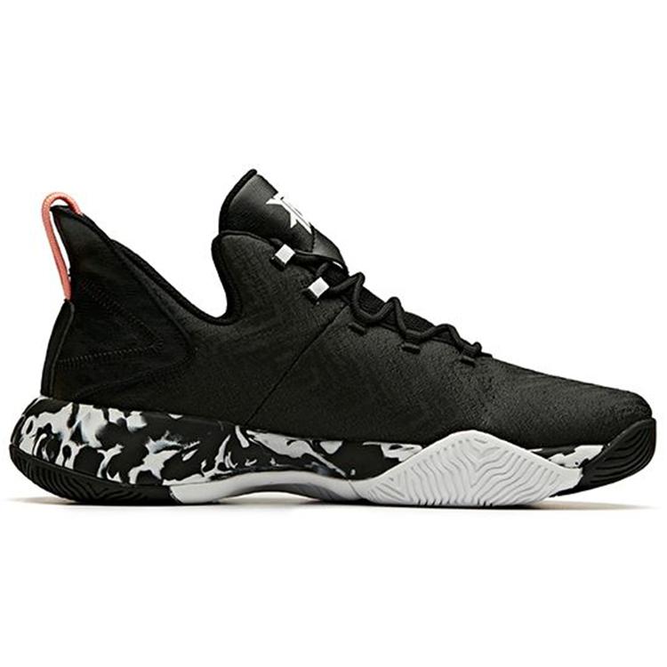 Anta Crazy 3 Low top Basketball Shoes Men's Black White 11941607-4