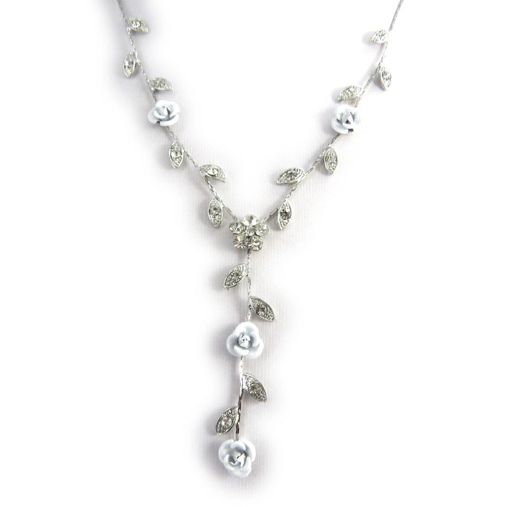 Les Trésors De Lily [M1970] - Collier Créateur 'Paradis Floral' blanc