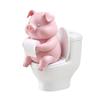 Cute Mini Pink Pig Toilet Figurine Funny Desktop Ornament Bathroom Shelf Home Decor Novelty Gift
