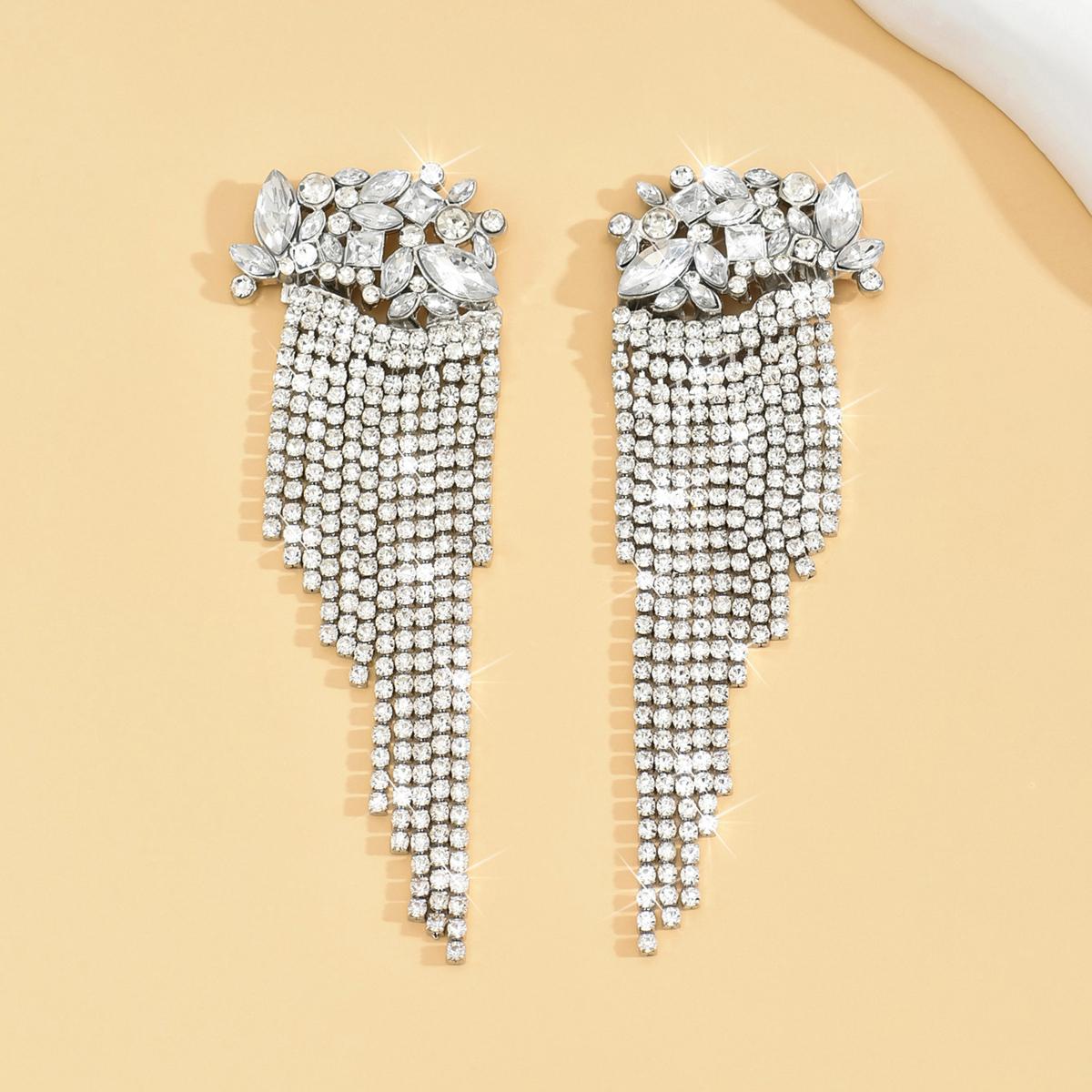 

2 шт. Женские модные медные серьги-кисточки с бриллиантовой цепочкой-когтем, циркон, подходят для свидания, вечеринки, фестиваля, подарок