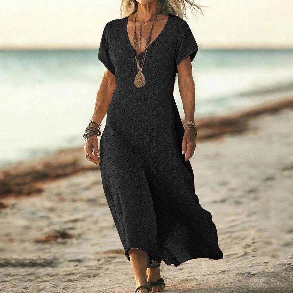 Women's  Short Sleeve Beach Dress Casual Dress