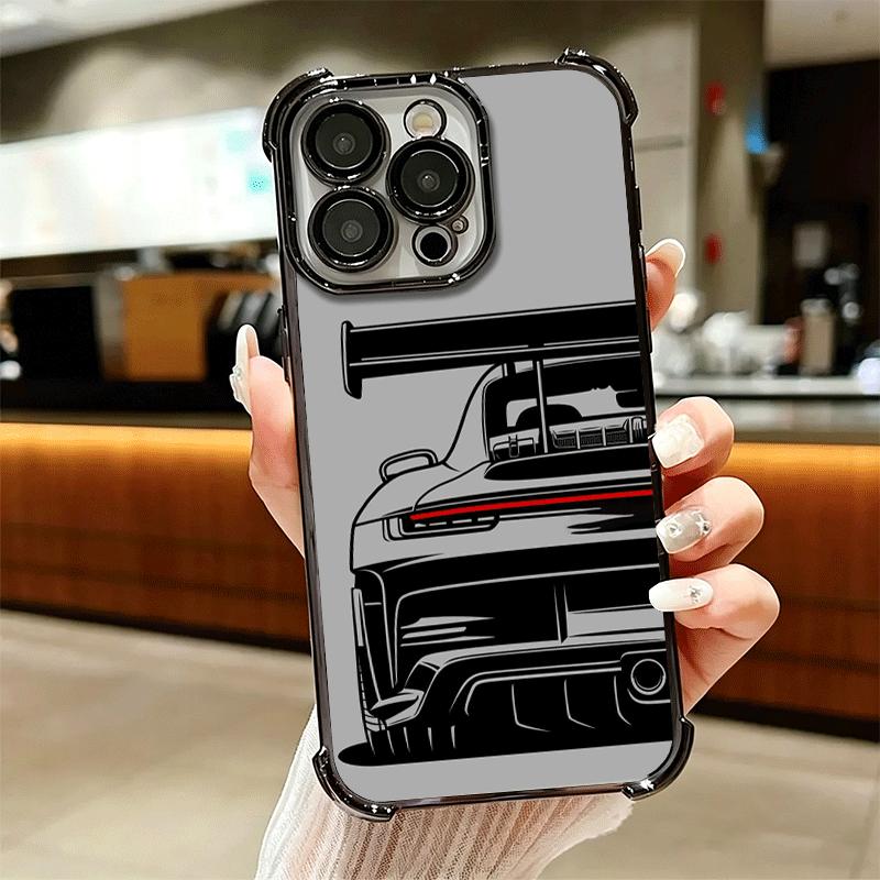 Super Sports Car Simple Desgin Soft Phone Case For iPhone 15 16 17 Air 14 Pro Max 16E Plus 13 12 Mini Plating Anti-Fall Fundas