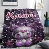 1PC Kuromi Print Flannel Blanket, High quality All Seasons, Home Decor, Warmth and Comfort, Perfect for Christmas Gifts