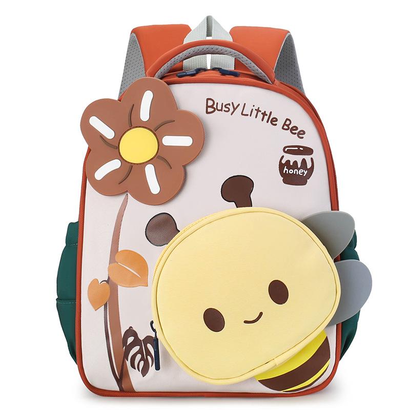 Kids' Cute Cartoon Bee Backpack for Kindergarten, Ages 3-6, Double Shoulder Design