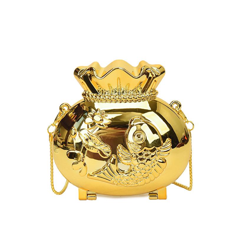 Fashion Fortune Bag Acrylic Money Bag Mini Crossbody Chain Koi Carp Design Chic Wealth Attracting Symbol Handbag
